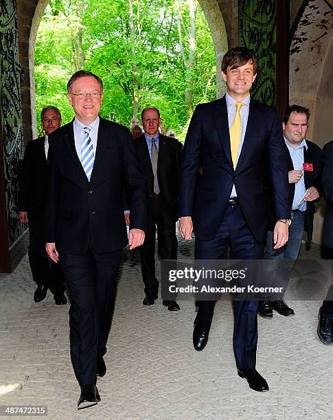 Prime Minister of the State of Lower Saxony Stephan Weil and Prince Ernst August of Hanover attend the official opening of the 'Der Weg zur Krone -...