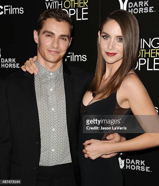 Actor Dave Franco and actress Alison Brie attend the premiere of "Sleeping with Other People" at ArcLight Cinemas on September 9, 2015 in Hollywood,...