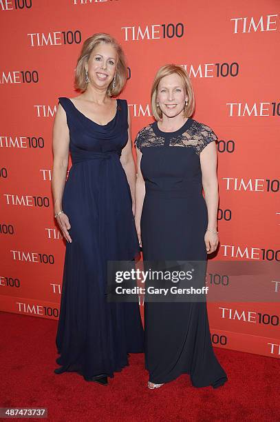 Managing editor Nancy Gibbs and honoree, U.S. Senator from New York, Kristen Gillibrand attend the 2014 Time 100 Gala at Frederick P. Rose Hall, Jazz...