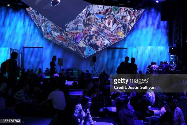 Attendees gather at the Facebook f8 conference on April 30, 2014 in San Francisco, California. Facebook CEO Mark Zuckerberg kicked off the annual...