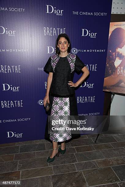 Arden Wohl attends a screening of Film Movement's "Breathe" hosted by The Cinema Society and Dior Beauty at Tribeca Grand Hotel on September 9, 2015...