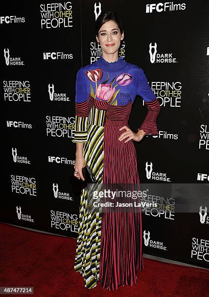 Actress Lizzy Caplan attends the premiere of "Sleeping With Other People" at ArcLight Cinemas on September 9, 2015 in Hollywood, California.