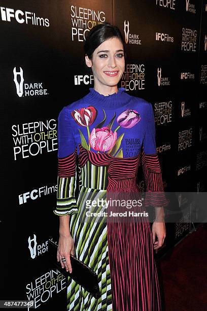 Actress Lizzy Caplan attends the Premiere of IFC Films' 'Sleeping With Other People' at ArcLight Cinemas on September 9, 2015 in Hollywood,...