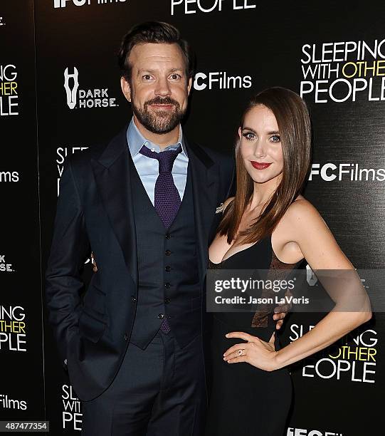 Actor Jason Sudeikis and actress Alison Brie attend the premiere of "Sleeping With Other People" at ArcLight Cinemas on September 9, 2015 in...