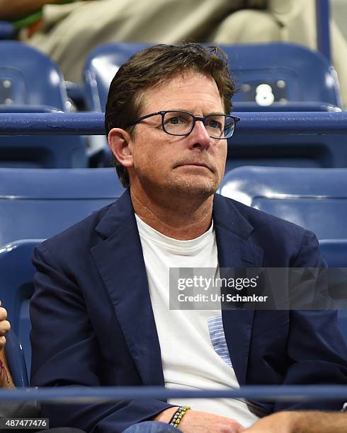 Michael J. Fox attends day 10 of the 2015 US Open at USTA Billie Jean King National Tennis Center on September 9, 2015 in New York City.