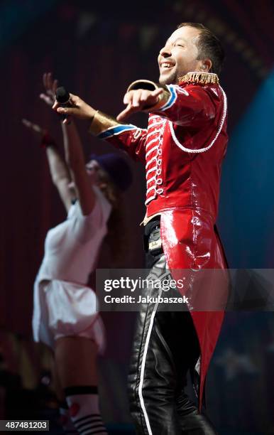 Swiss musician DJ BoBo performs live during a concert at Max-Schmeling Hall on April 30, 2014 in Berlin, Germany.