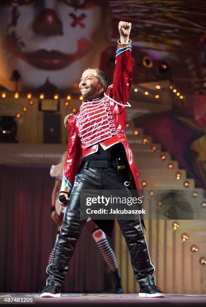 Swiss musician DJ BoBo performs live during a concert at Max-Schmeling Hall on April 30, 2014 in Berlin, Germany.