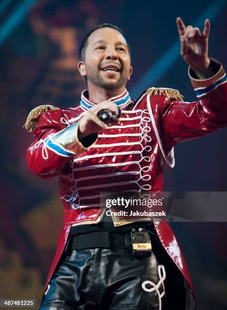 Swiss musician DJ BoBo performs live during a concert at Max-Schmeling Hall on April 30, 2014 in Berlin, Germany.