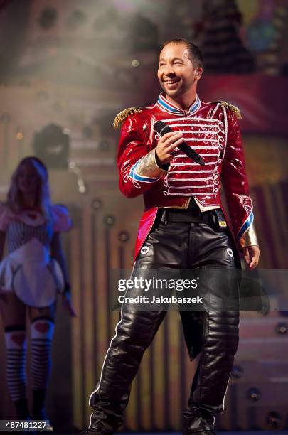 Swiss musician DJ BoBo performs live during a concert at Max-Schmeling Hall on April 30, 2014 in Berlin, Germany.