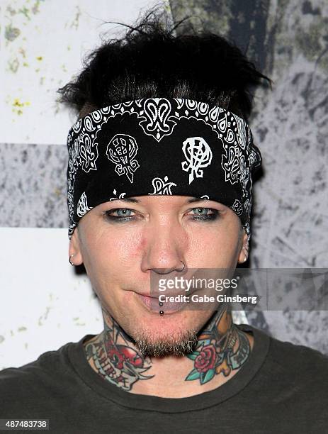 Guitarist Dj Ashba of Sixx:A.M. Attends Touchdown for Charity's celebrity fantasy football draft at Born and Raised Tavern/Lounge on September 9,...