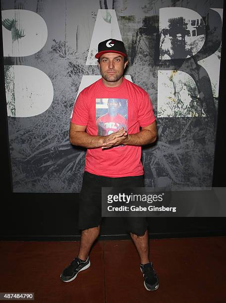Rider and television host T.J. Lavin attends Touchdown for Charity's celebrity fantasy football draft at Born and Raised Tavern/Lounge on September...