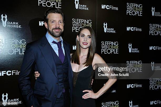 Actors Jason Sudeikis and Alison Brie attend the Los Angeles premiere of IFC Films "Sleeping with Other People" presented by Dark Horse Wine on...