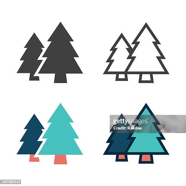 bildbanksillustrationer, clip art samt tecknat material och ikoner med pine tree icon - tallträd