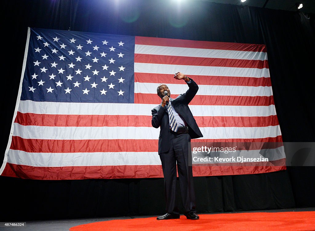 Ben Carson Holds Campaign Rally In Anaheim