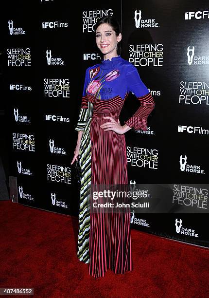 Actress Lizzy Caplan attends the Los Angeles premiere of IFC Films "Sleeping with Other People" presented by Dark Horse Wine on September 9, 2015 in...