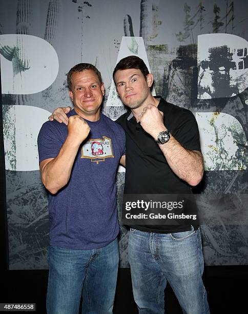 Director of marketing for Born and Raised Tavern/Lounge Curtis Boldman and former mixed martial artist Forrest Griffin attend Touchdown for Charity's...