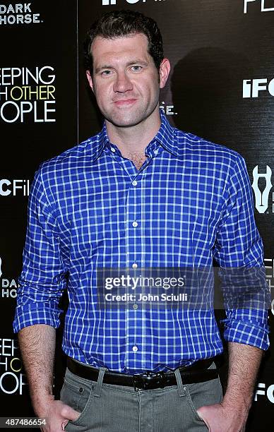 Actor Billy Eichner attends the Los Angeles premiere of IFC Films "Sleeping with Other People" presented by Dark Horse Wine on September 9, 2015 in...