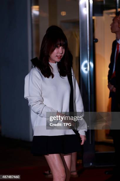 Ye-won Kang and T-ARA Hyo Min attends the H&M FW fashion show red carpet on 09th September, 2015 in Seoul, South Korea.