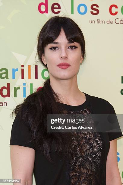 Spanish actress Sara Vega attends the "Los Ojos Amarillos de los cocdrilos" premiere at the Academia de Cine on April 30, 2014 in Madrid, Spain.