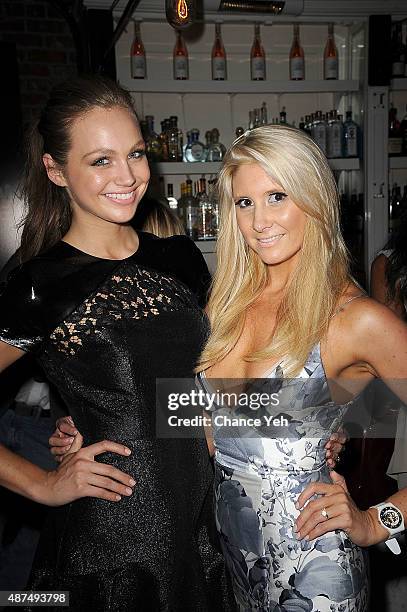 Ksenija Lukich and Tess Marshall attend E!'s 2016 Spring NYFW Kick Off party at The Standard, High Line, Biergarten & Garden on September 9, 2015 in...