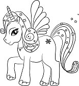 Unicorn - coloring page for kids