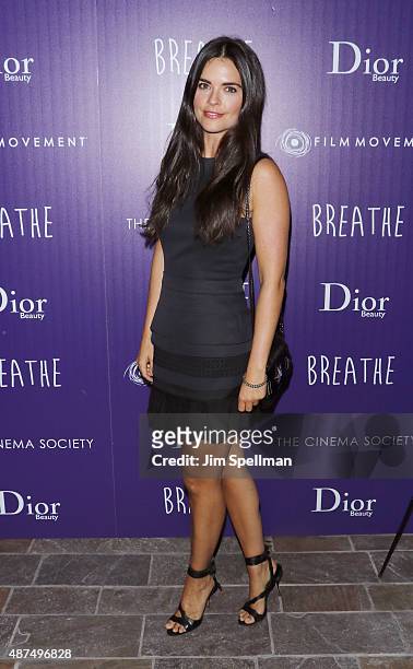 Personality Katie Lee attends a screening of Film Movement's "Breathe" hosted by The Cinema Society and Dior Beauty at Tribeca Grand Hotel on...