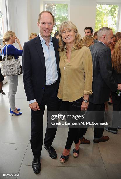 Harry Blain and Alison Myners attend the private view for Lynn Chadwick Retrospectives at Blain Southern London on April 30, 2014 in London, England.