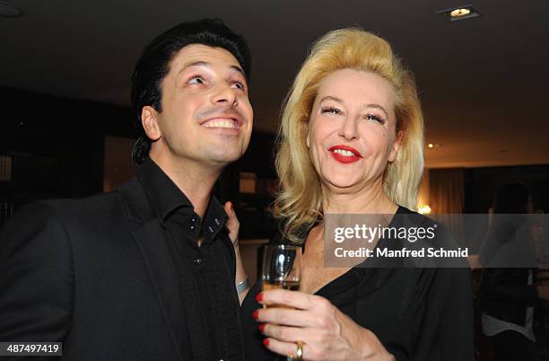 Thomas Kraml and Andrea Buday attend the 'Dancing Stars' presscall at Parkhotel Schoenbrunn on April 30, 2014 in Vienna, Austria.