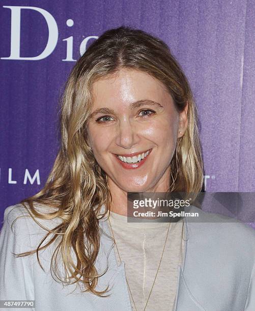 Writer Tristine Skyler attends a screening of Film Movement's "Breathe" hosted by The Cinema Society and Dior Beauty at Tribeca Grand Hotel on...
