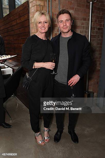 Jane Shepherdson and Joe Dempsie attend the Whistles menswear launch dinner on April 30, 2014 in London, England.