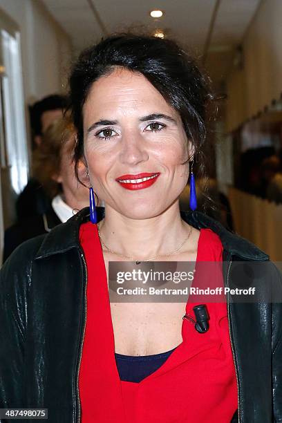 Mazarine Pingeot presents her book 'Les invasions quotidiennes' at the 'Vivement Dimanche' French TV Show at Pavillon Gabriel on April 30, 2014 in...