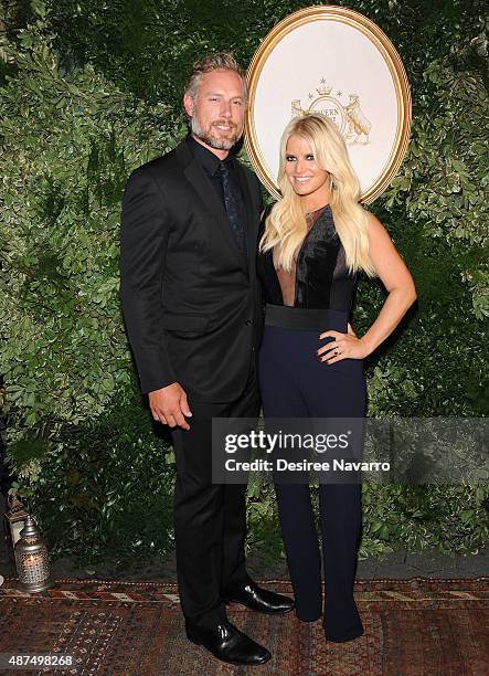Eric Johnson and Jessica Simpson attend Jessica Simpson Collection Presentation Spring 2016 New York Fashion Week on September 9, 2015 in New York...