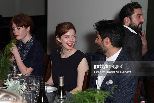 Rachel Hurdwood and Kayvan Novak attend the Whistles menswear launch dinner on April 30, 2014 in London, England.