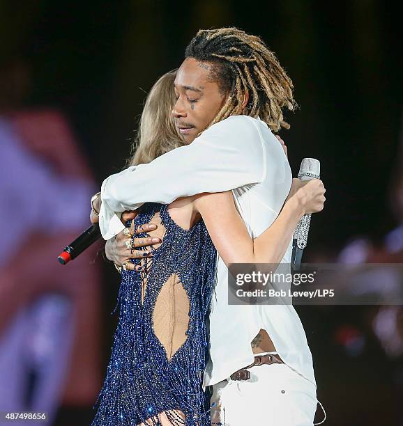 Taylor Swift with special guest Wiz Khalifa at The 1989 World Tour Live In Houston at Minute Maid Park on September 9, 2015 in Houston, Texas.