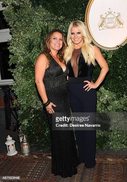Tina Simpson and Jessica Simpson attend Jessica Simpson Collection Presentation Spring 2016 New York Fashion Week on September 9, 2015 in New York...