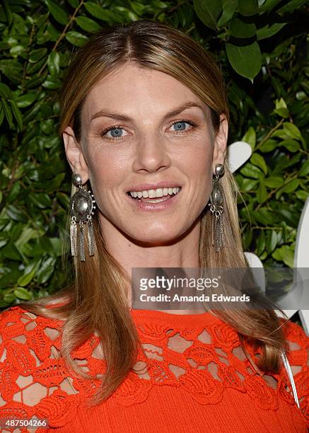 Model Angela Lindvall arrives at the Salvatore Ferragamo 100 Years In Hollywood celebration at the newly unveiled Rodeo Drive flagship Salvatore...