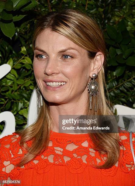 Model Angela Lindvall arrives at the Salvatore Ferragamo 100 Years In Hollywood celebration at the newly unveiled Rodeo Drive flagship Salvatore...