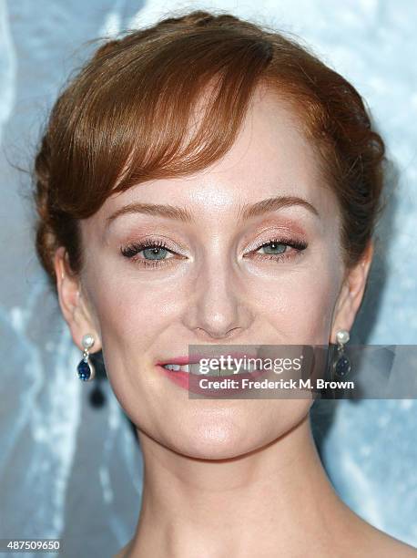 Actress Lotte Verbeek attends the Premiere of Universal Pictures' "Everest" at the TCL Chinese 6 Theatre on September 9, 2015 in Hollywood,...