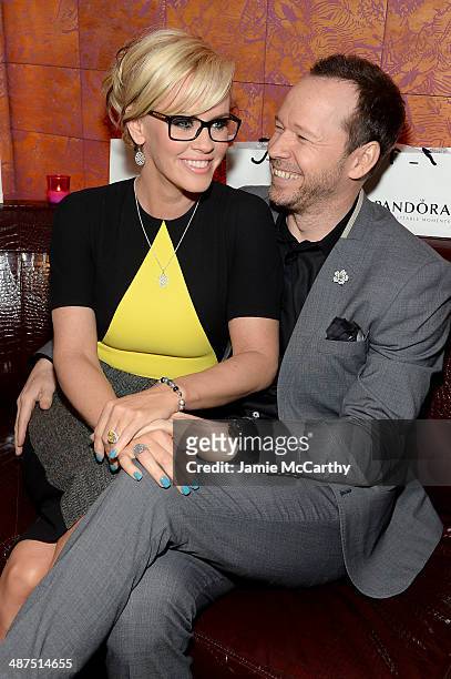 Jenny McCarthy and Donnie Wahlberg attend PANDORA Jewelry Presents A Pre- Mother's Day Dinner With Jenny McCarthy And Friends on April 30, 2014 in...