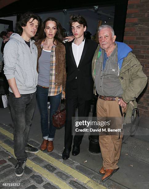 Fenton Bailey, Catherine Bailey, Sascha Bailey and David Bailey attend a private view of "The Route Less Travelled" curated by Sascha Bailey for The...