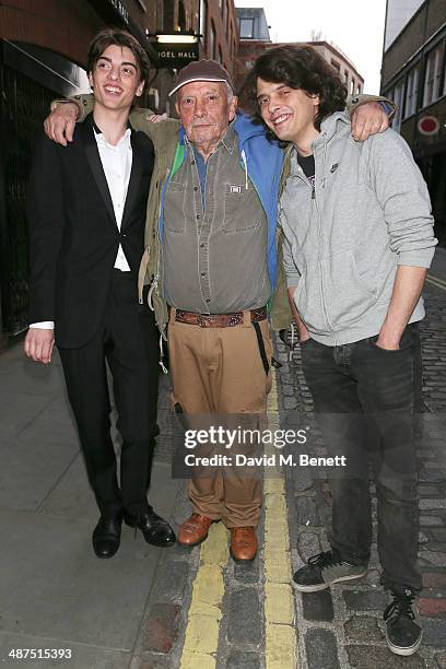 Sascha Bailey, David Bailey and Fenton Bailey attend a private view of "The Route Less Travelled" curated by Sascha Bailey for The Something Else...