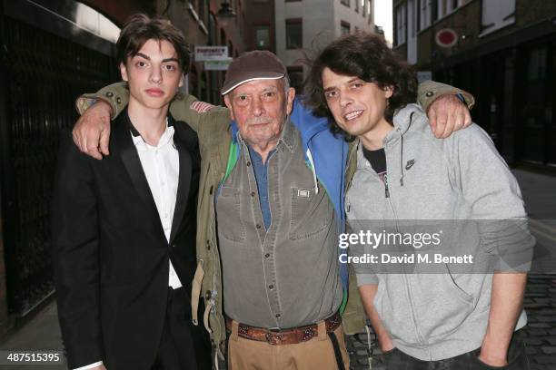 Sascha Bailey, David Bailey and Fenton Bailey attend a private view of "The Route Less Travelled" curated by Sascha Bailey for The Something Else...