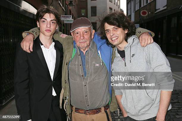 Sascha Bailey, David Bailey and Fenton Bailey attend a private view of "The Route Less Travelled" curated by Sascha Bailey for The Something Else...