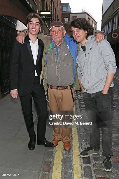 Sascha Bailey, David Bailey and Fenton Bailey attend a private view of "The Route Less Travelled" curated by Sascha Bailey for The Something Else...