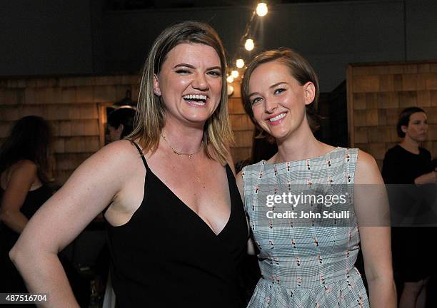 Leslye Headland and Jess Weixler attend the Los Angeles premiere of IFC Films "Sleeping With Other People" presented by Dark Horse Wine on September...