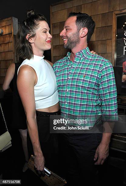 Actors Nick Kroll and Katie Aselton attends the Los Angeles premiere of IFC Films "Sleeping With Other People" presented by Dark Horse Wine on...