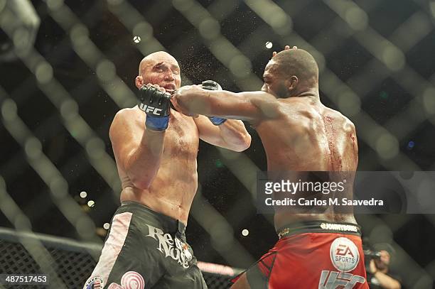 Jon Jones in action vs Glover Teixeira during Light Heavyweight Championship bout at Baltimore Arena. Baltimore, MD 4/26/2014 CREDIT: Carlos M....