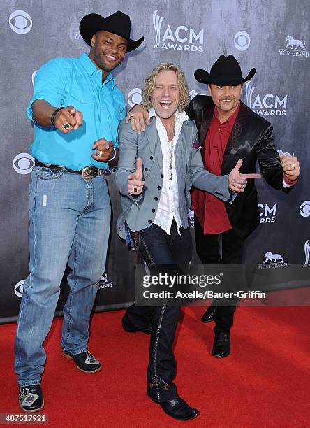 Musicians Cowboy Troy, Big Kenny and John Rich arrive at the 49th Annual Academy of Country Music Awards at the MGM Grand Hotel and Casino on April...