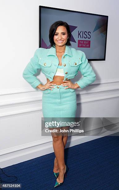 Demi Lovato visits Kiss FM Studio's on September 10, 2015 in London, England.