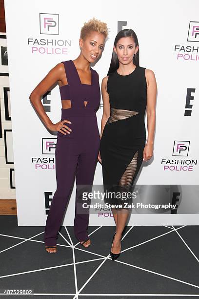 Carly Cushine and Michelle Ochs attend E!'s 2016 Spring NYFW Kick Off Party at The Standard, High Line, Biergarten & Garden on September 9, 2015 in...